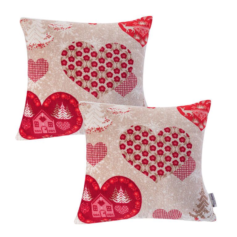 Zestaw 2 poszewek na poduszki AMORE 45 x 45 cm
