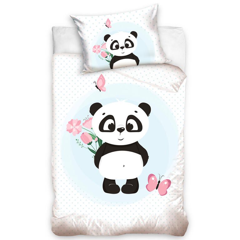 Dětské bavlněné povlečení do postýlky  ROZTOMILÁ PANDA