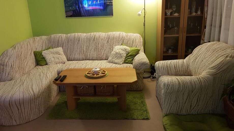 trojkřeslo s dřevěnými rukojeťmi (š. 150 - 200 cm) - galerie #14