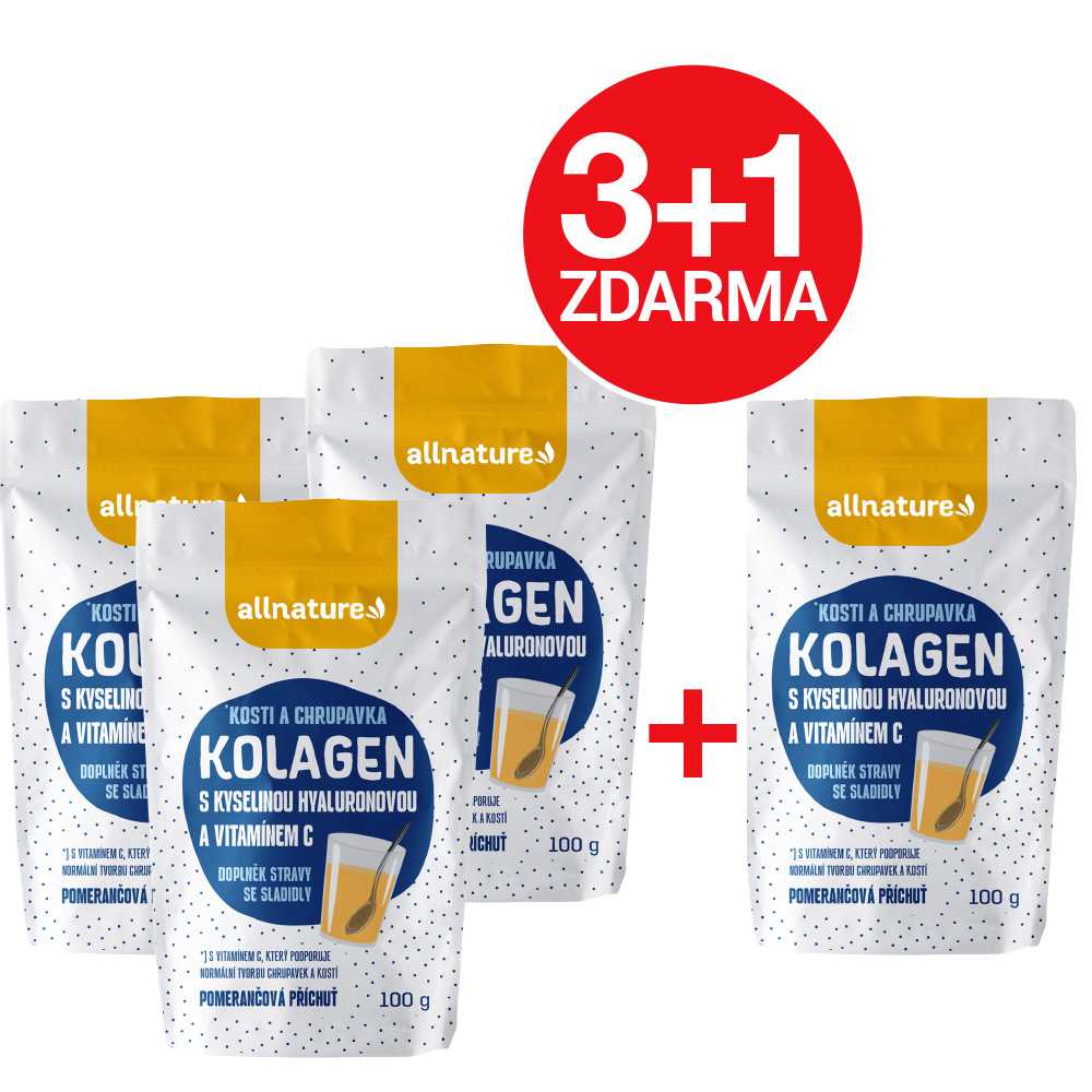 Kolagen s kyselinou hyaluronovou a vitamínem C  3 +1 ZDARMA