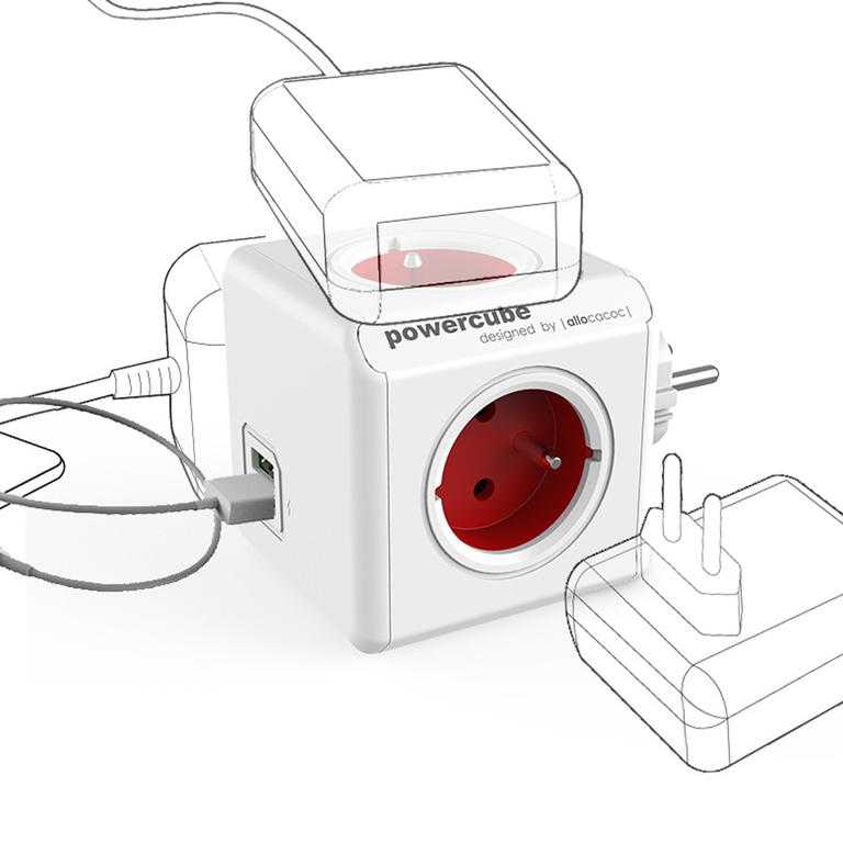Rozbočovač PowerCube Original USB červený - galerie #1