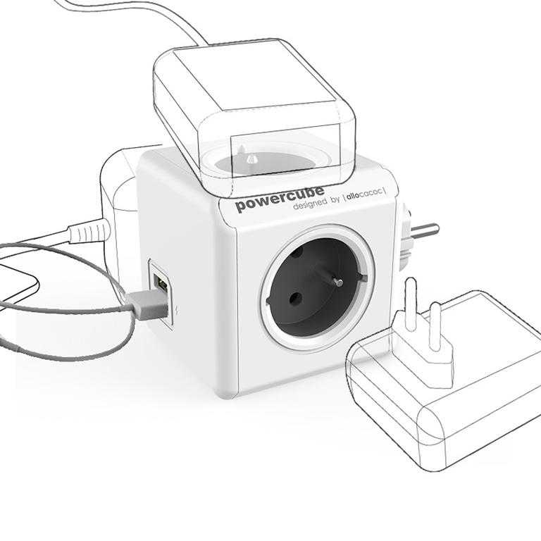 Rozbočovač PowerCube Extended USB šedý - galéria #1