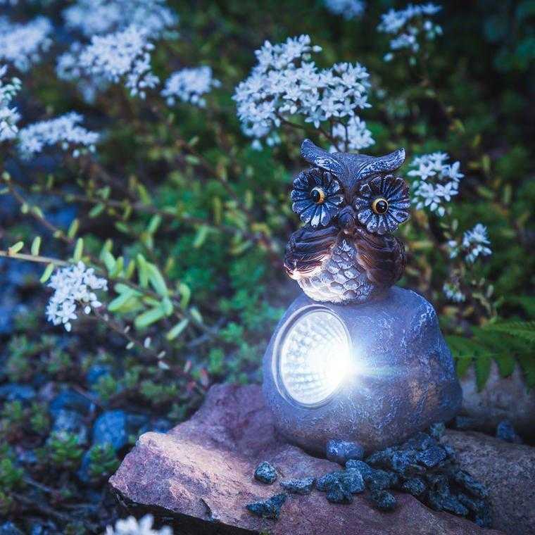 Solární zahradní dekorace - sova - galerie #2