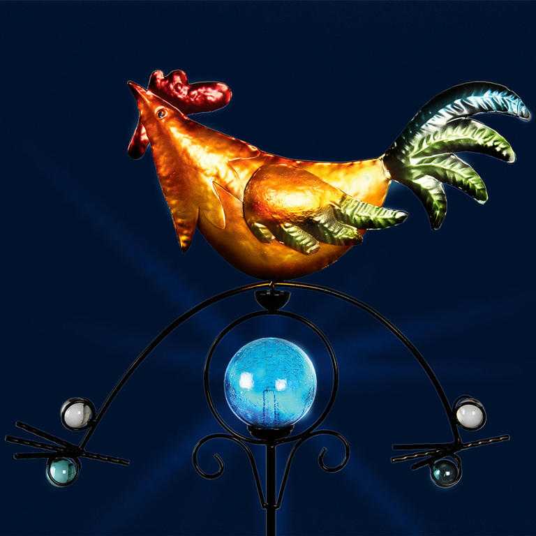 Decoraţiune de grădină - cocoş pe baterie solară - galerie #2