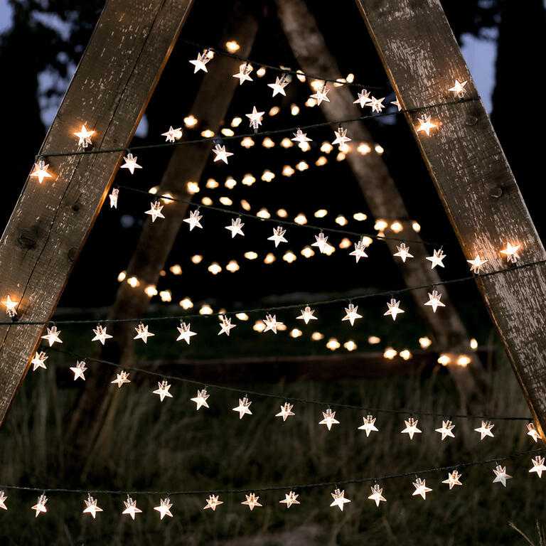 Světelný řetěz se 100 LED hvězdičkami 12,5 m - galerie #2