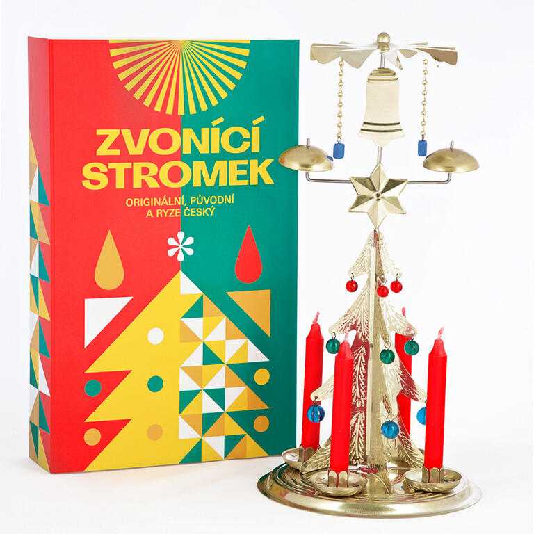 Zvoniaci stromček (anjelské zvonenie) zlatý - galéria #1
