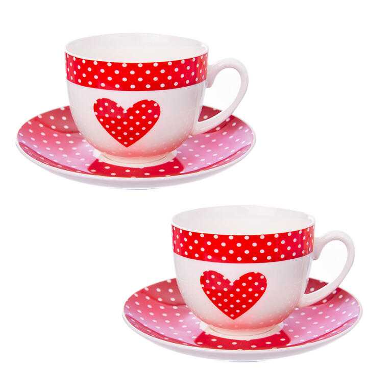 Porcelánová šálka s tanierikom BODKA 280 ml 2 ks - galéria #1