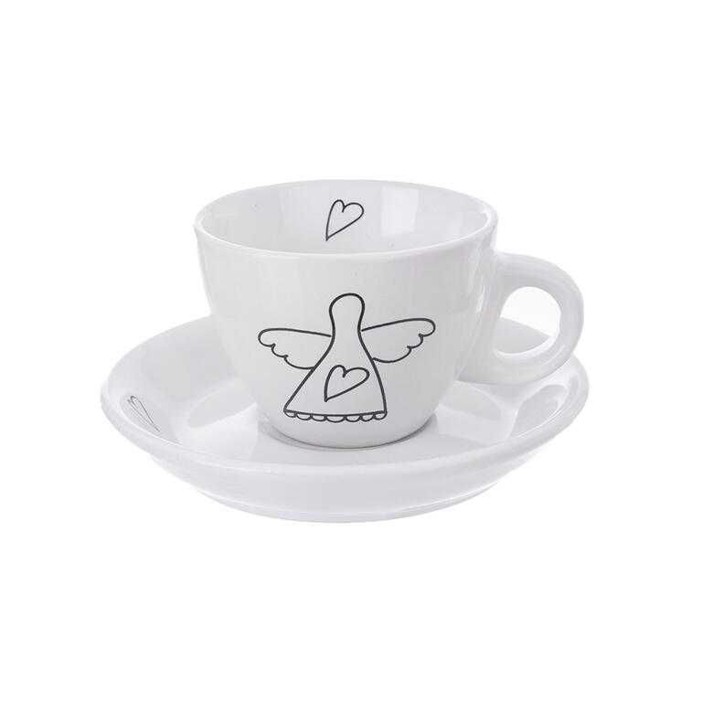 Sada hrnečků s podšálkem ANDĚL 90 ml 2 ks - galerie #1
