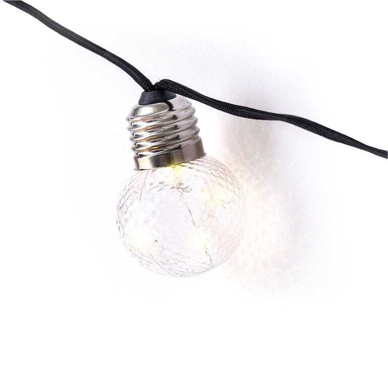 Svetelná reťaz s okrúhlymi žiarovkami s reliéfom, 10x5 LED - galéria #4