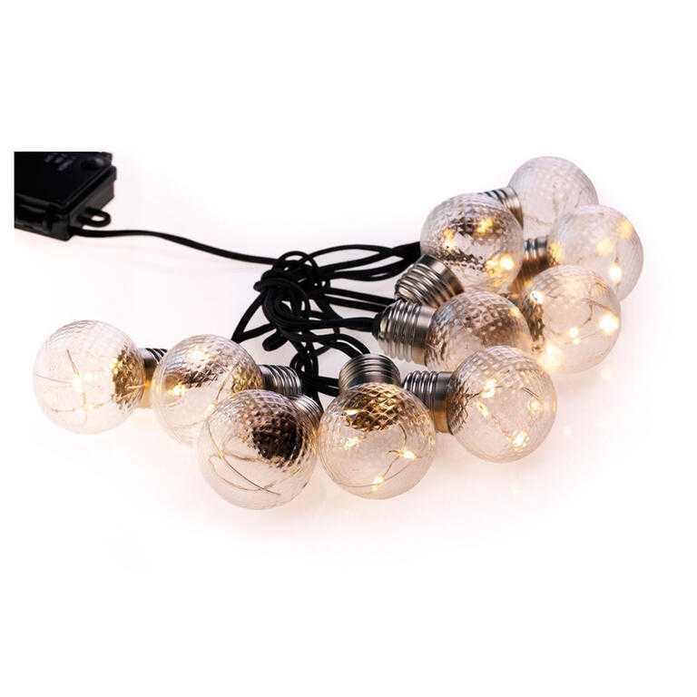 Svetelná reťaz s okrúhlymi žiarovkami s reliéfom, 10x5 LED - galéria #3