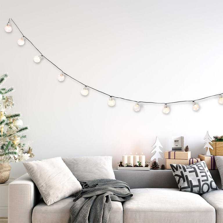 Svetelná reťaz s okrúhlymi žiarovkami s reliéfom, 10x5 LED - galéria #2
