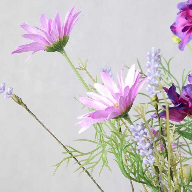 Kytice DELPHINIUM, KOPRETINA, LUČNÍ KVĚTY 97 cm - galerie #1
