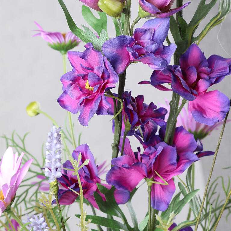 Kytice DELPHINIUM, KOPRETINA, LUČNÍ KVĚTY 97 cm - galerie #2
