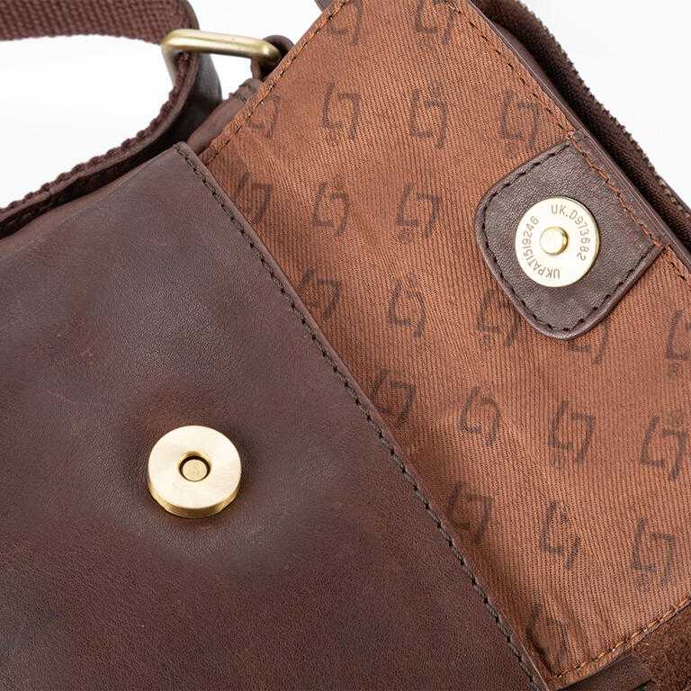 Pánská kožená brašna LANDLEDER, tmavě hnědá 20 x 17 x 5 cm - galerie #2