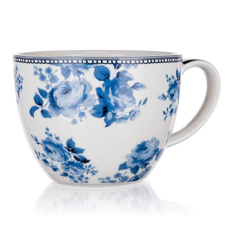 Sada keramických hrnků BLUE FLOWER 450 ml 2 ks - galerie #1