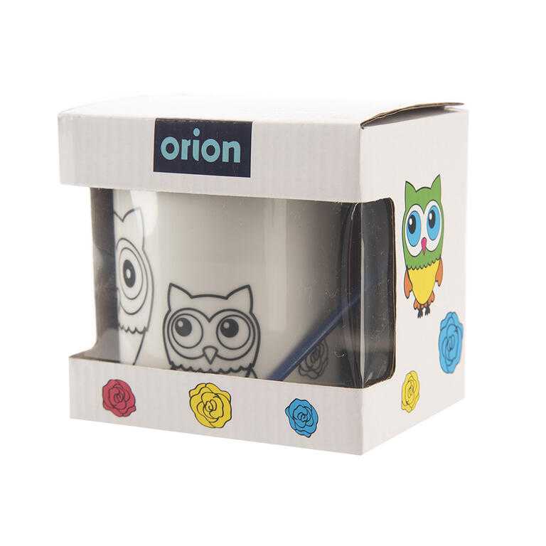 Porcelánový hrnek SOVA s barvami a štětcem, 380 ml - galerie #3