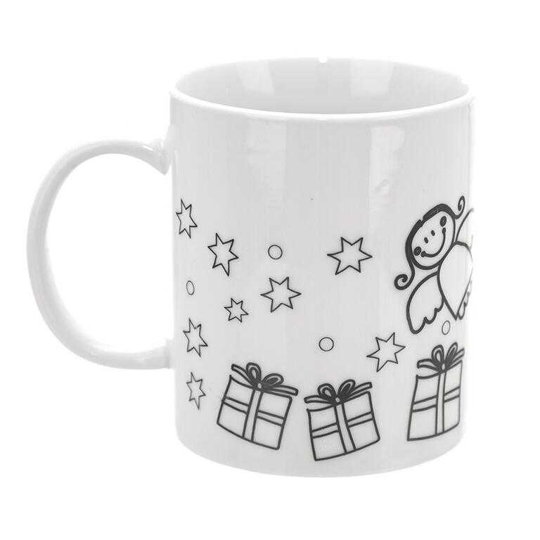 Porcelánový hrnek STROMEK s barvami a štětcem, 380 ml - galerie #2