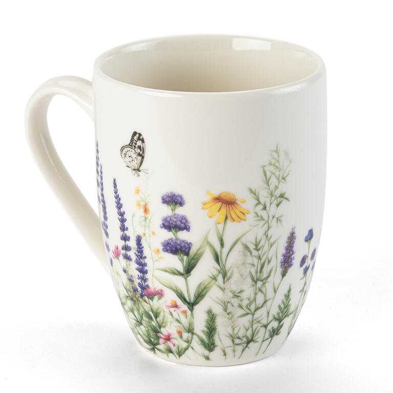 Porcelánový hrnek LEVANDULE A MOTÝLI v dárkové krabičce 350 ml - galerie #1