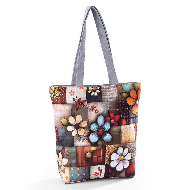 Dámská potištěná taška Patchwork květy - galerie #2