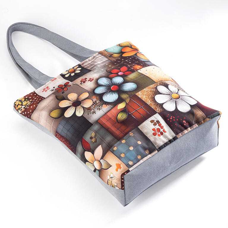 Dámská potištěná taška Patchwork květy - galerie #4