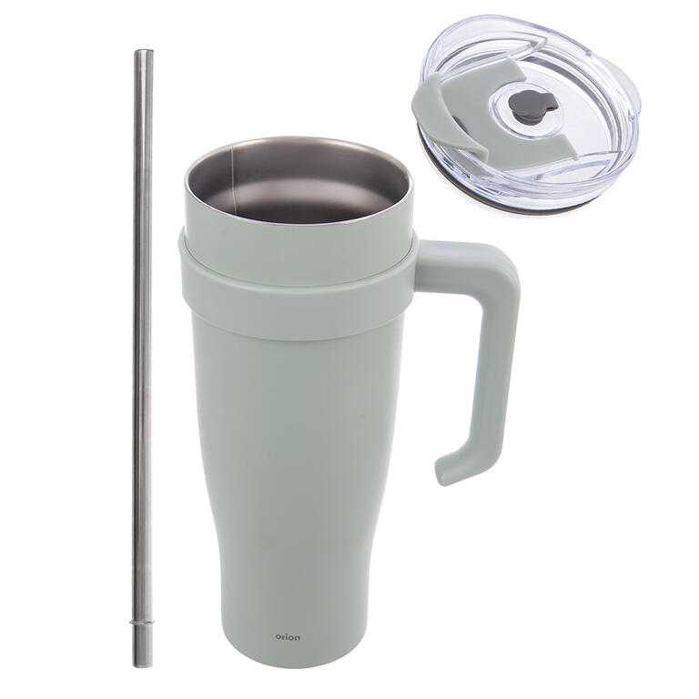 Nerezový termohrnek s brčkem TERMO 1,2 l, zelený - galerie #1