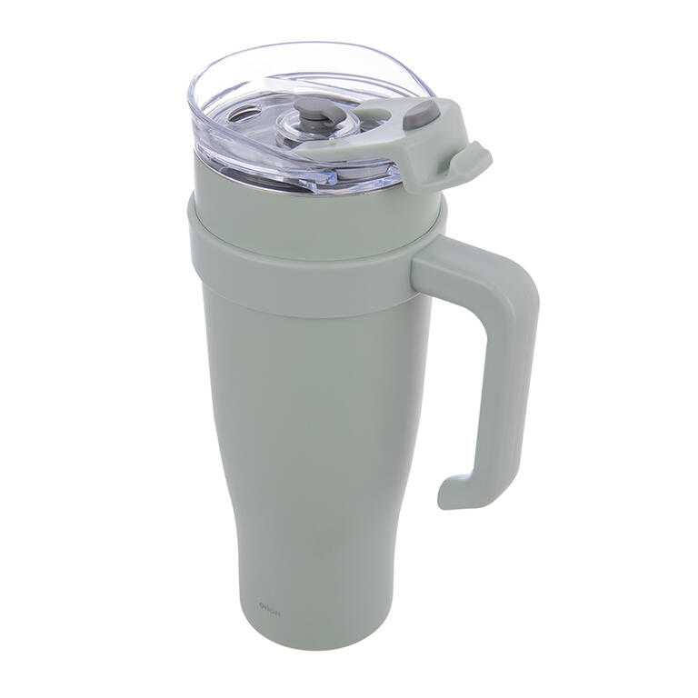 Nerezový termohrnek s brčkem TERMO 1,2 l, zelený - galerie #3