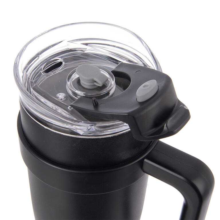 Nerezový termohrnek s brčkem TERMO 1,2 l, černý - galerie #3
