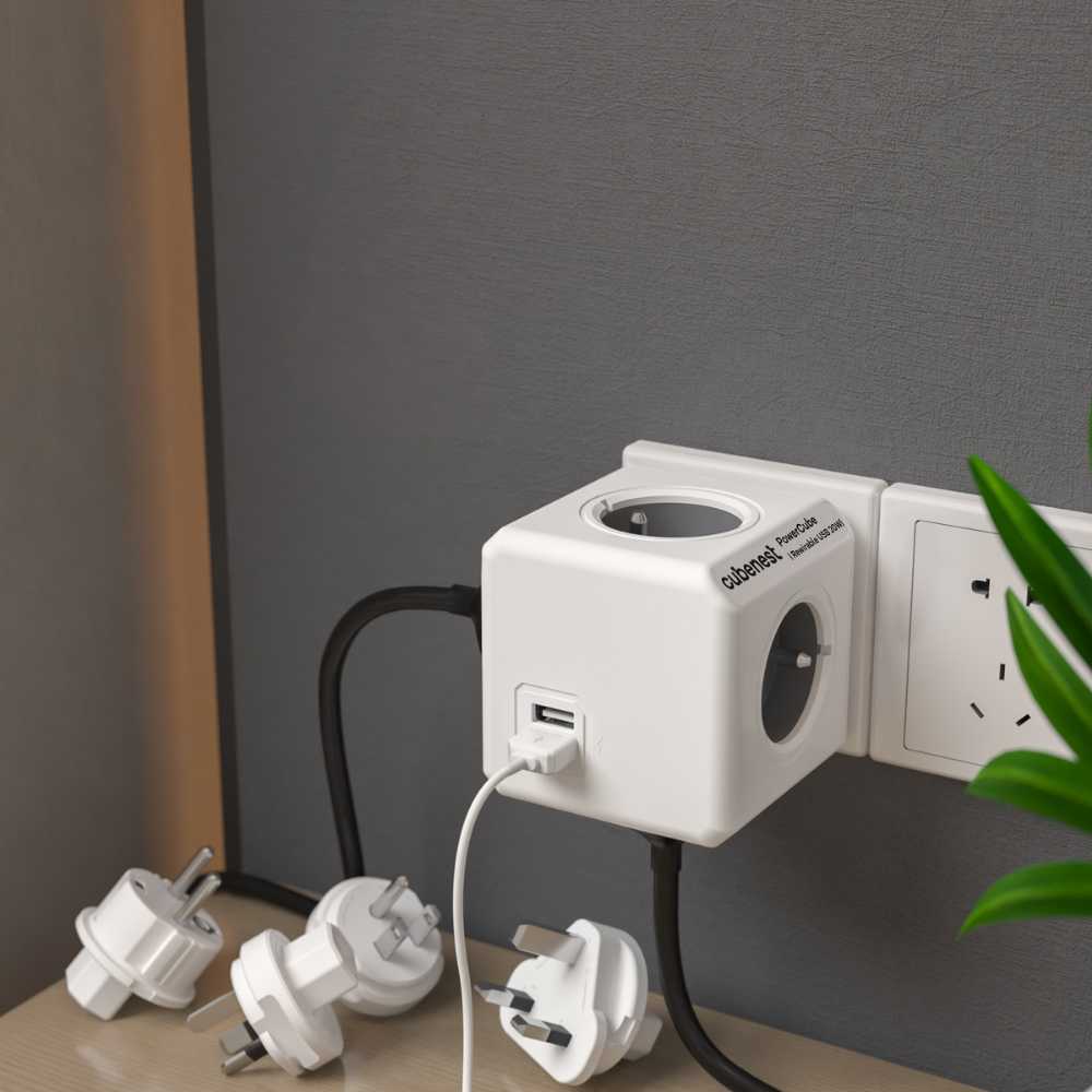 Rozbočovač Cubenest PowerCube ReWirable USB A+C PD 20W, šedá - galerie #1