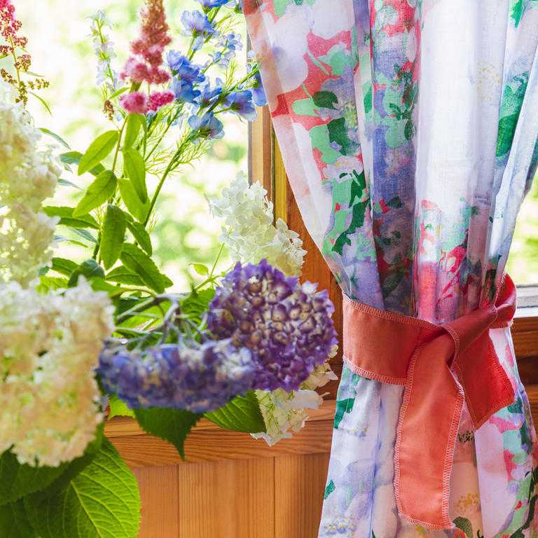 Draperii din bumbac Monet 5 piese roz - galerie #2