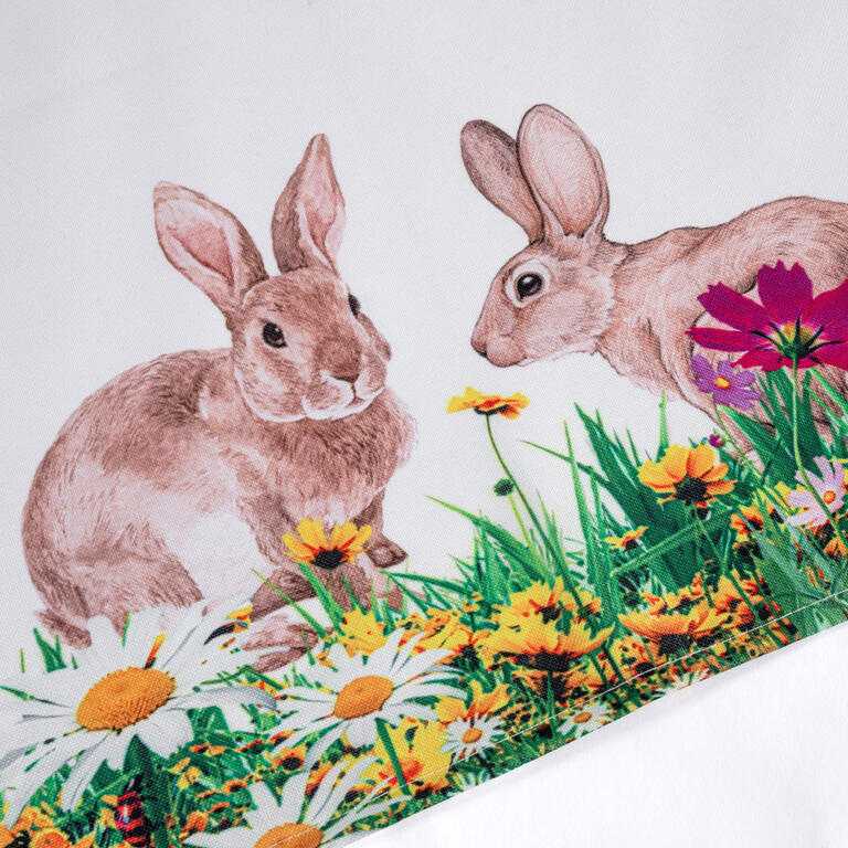 Středový velikonoční ubrus s potiskem ZAJÍČCI V TRÁVĚ 85 x 85 cm - galerie #2