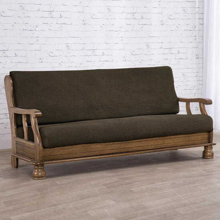 trojkřeslo s dřevěnými rukojeťmi (š. 160 - 200 cm) - galerie #1