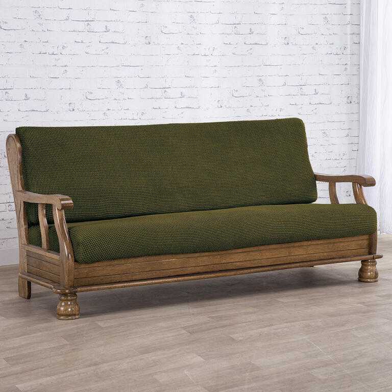 trojkřeslo s dřevěnými rukojeťmi (š. 160 - 200 cm) - galerie #1