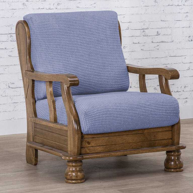 fotel z drewnianymi bokami (sz. 50 - 80 cm) - galeria #1