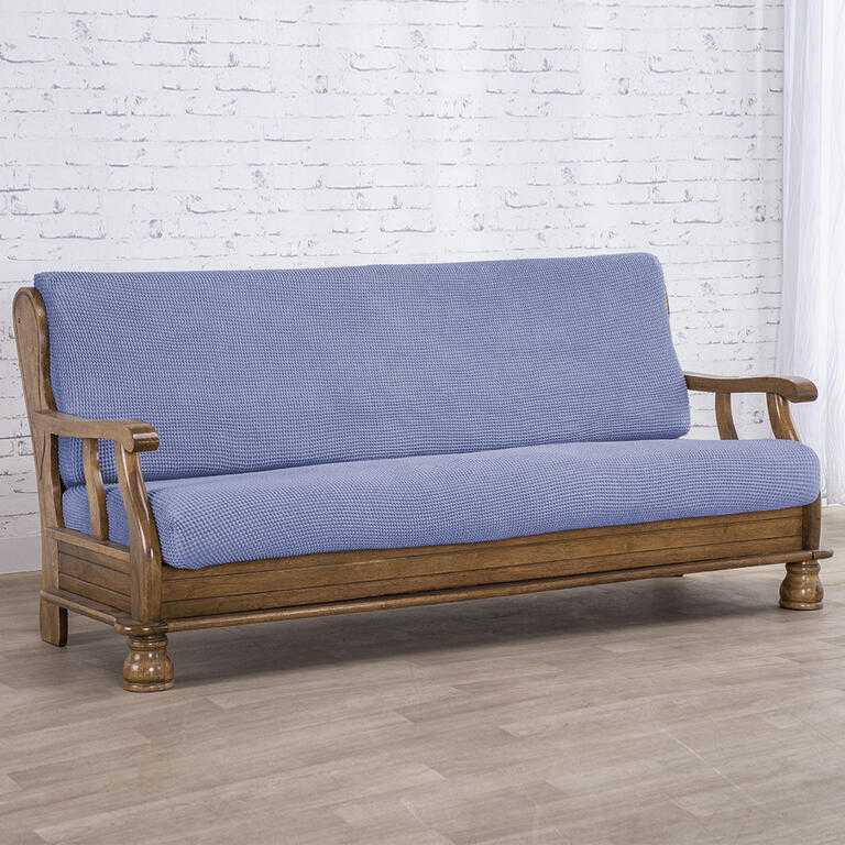 kanapa dwuosobowa z drew. bokami (sz. 130 - 160 cm) - galeria #1