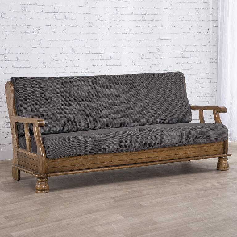 trojkřeslo s dřevěnými rukojeťmi (š. 160 - 200 cm) - galerie #1