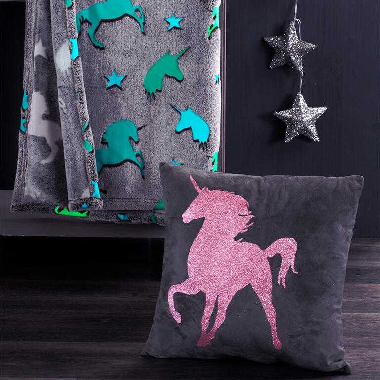 Svítící deka z mikrovlákna  FILANTE-LICORNE jednorožec 130 x 160 cm - galerie #2