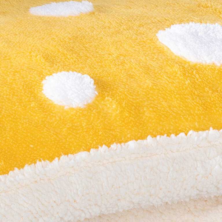 Beránková deka z mikrovlákna HAPPY DOTS MUSTARD 140 x 200 cm - galerie #3