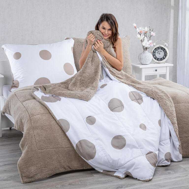 Prošívaná beránková souprava Dual Feel  ESTELLA 3 ks - galerie #1