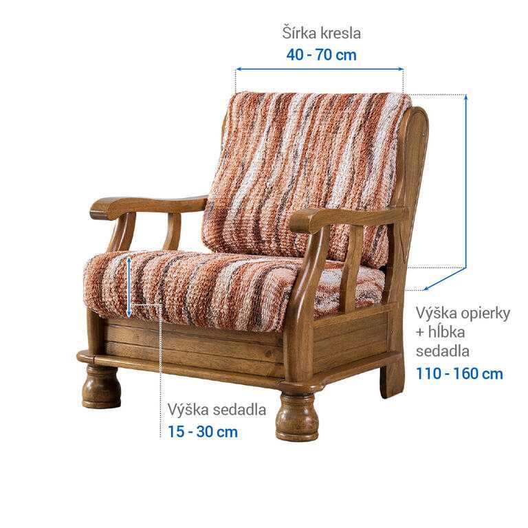 kreslo s drevenými rúčkami (š. 40 - 70 cm) - galéria #5