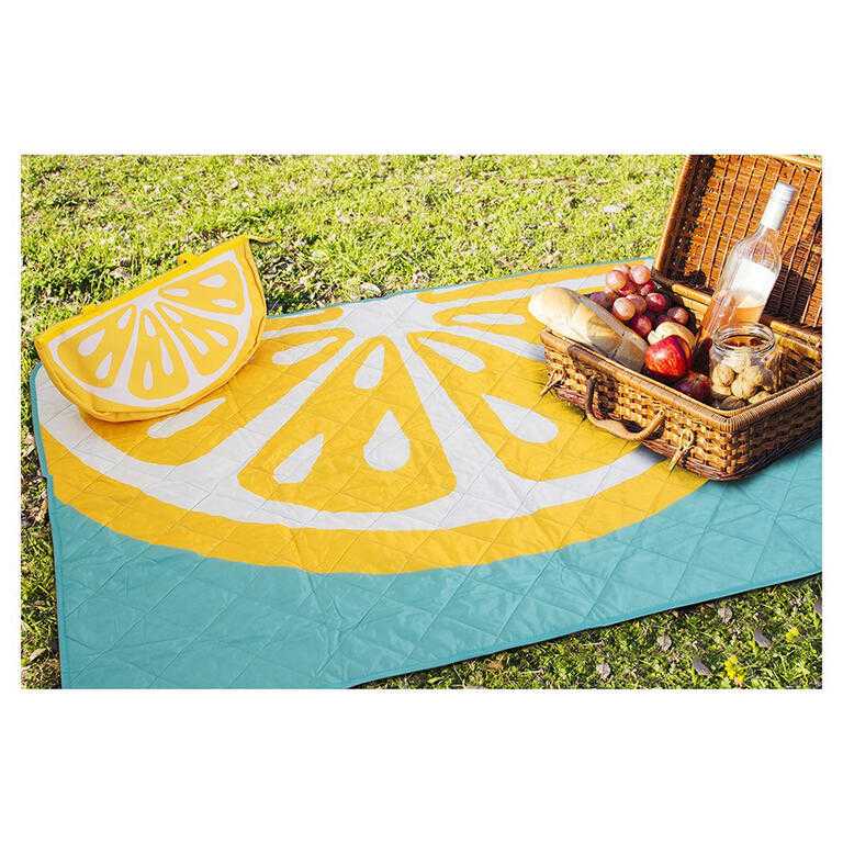 Pikniková deka s taškou CITRÓN 120 x 160 cm - galéria #1