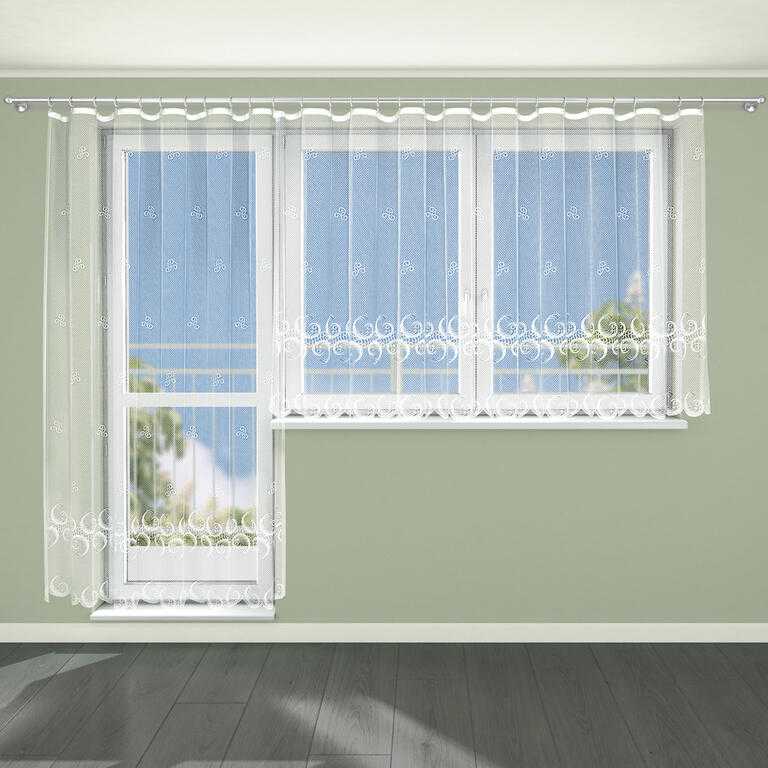 Perdea finisată din jacard REBECA - set pentru balcon - galerie #3