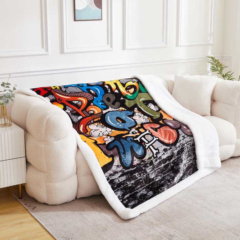 Beránková deka GRAFITTI 150 x 200 cm - galerie #4