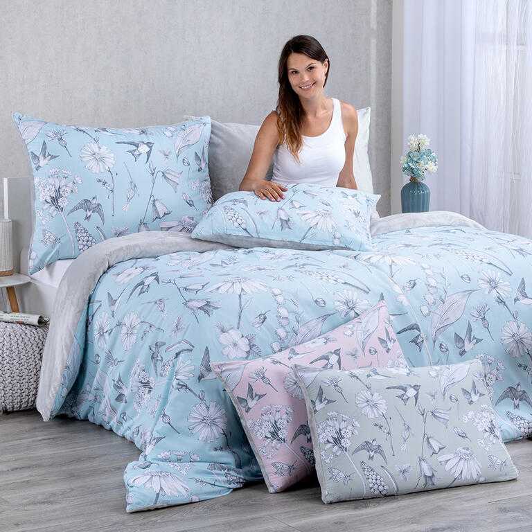 Ložní povlečení Dual Feel  RONDINI modré - galerie #1