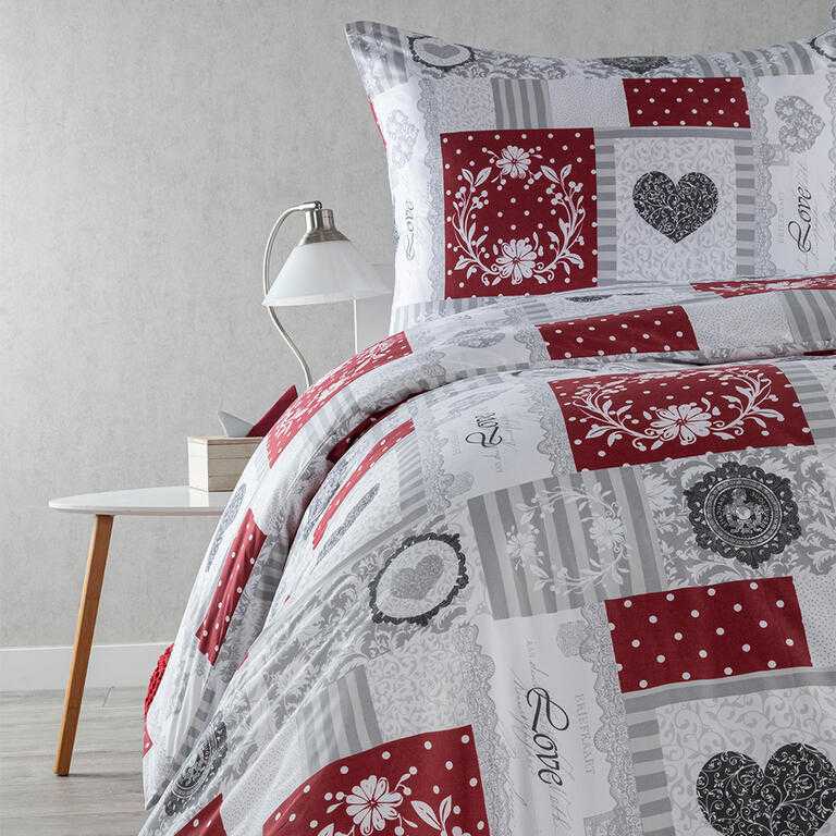 Ložní povlečení z mikrovlákna PATCHWORK SRDCE - galerie #4