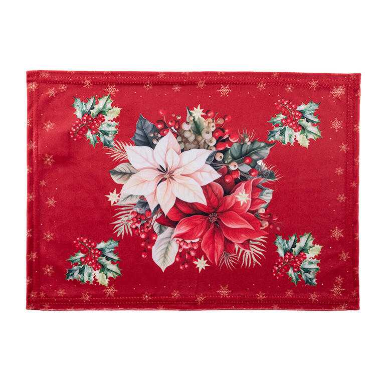 Sada 4 ks prostírání a stolního běhounu RED POINSETTIA - galerie #4