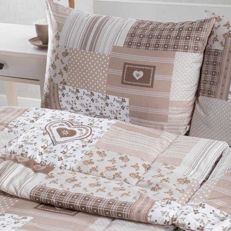 Letní sada peřiny a polštáře PATCHWORK, béžová - galerie #3