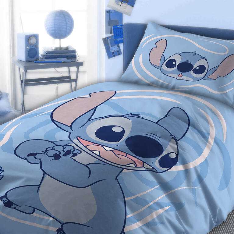 Bavlněné ložní povlečení Stitch modrý - galerie #1