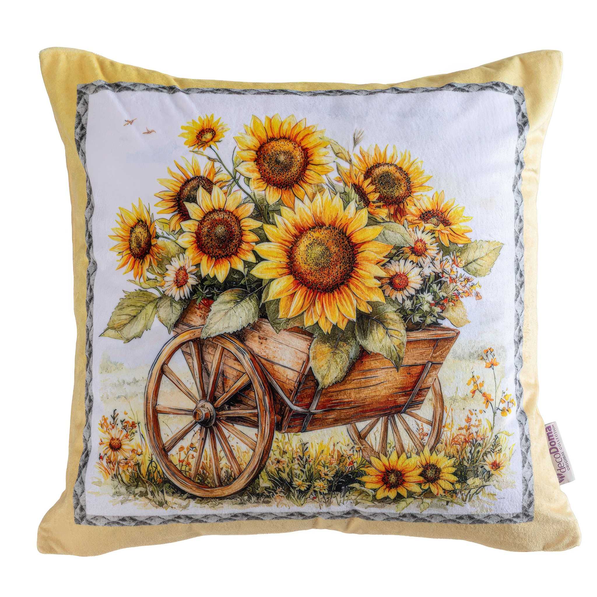 Sada 3 ks povlaků na polštářky SUNFLOWERS 45 x 45 cm