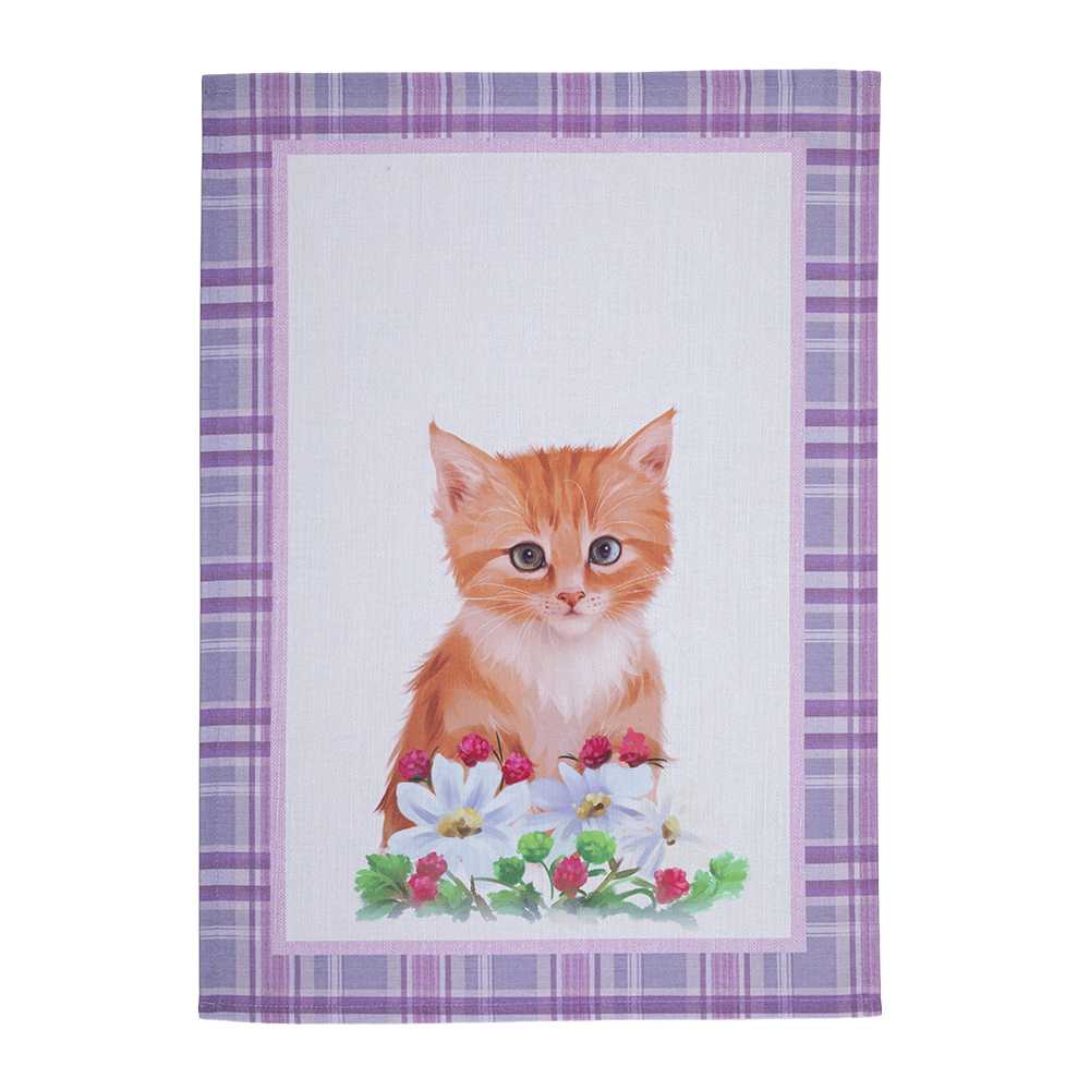 Kuchyňské utěrky KOŤÁTKA V KVĚTECH 50 x 70 cm 2 ks - galerie #1