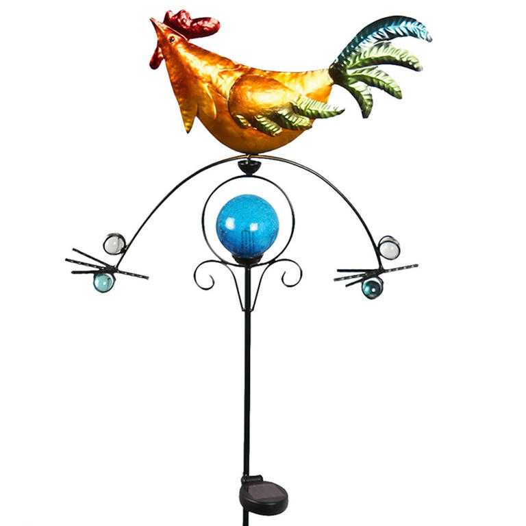 Decoraţiune de grădină - cocoş pe baterie solară
